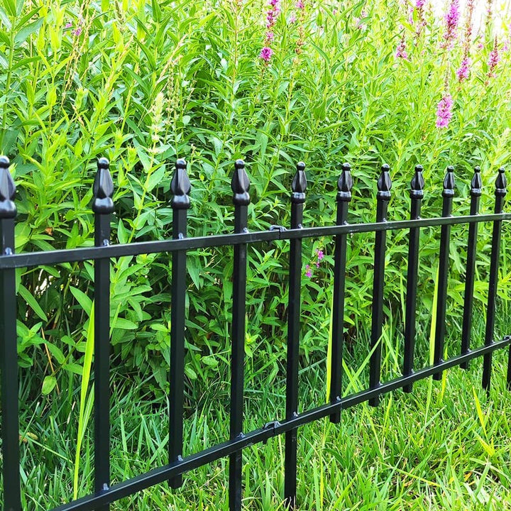 Metall-Gartenzaun Beetbegrenzung 45cm schwarz pulverbeschichtet 5er-Set - Bild 6