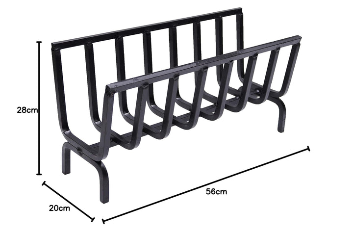 Holzregal Eisen für Kamin und Grill 56x20x28 cm schwarz - Bild 4