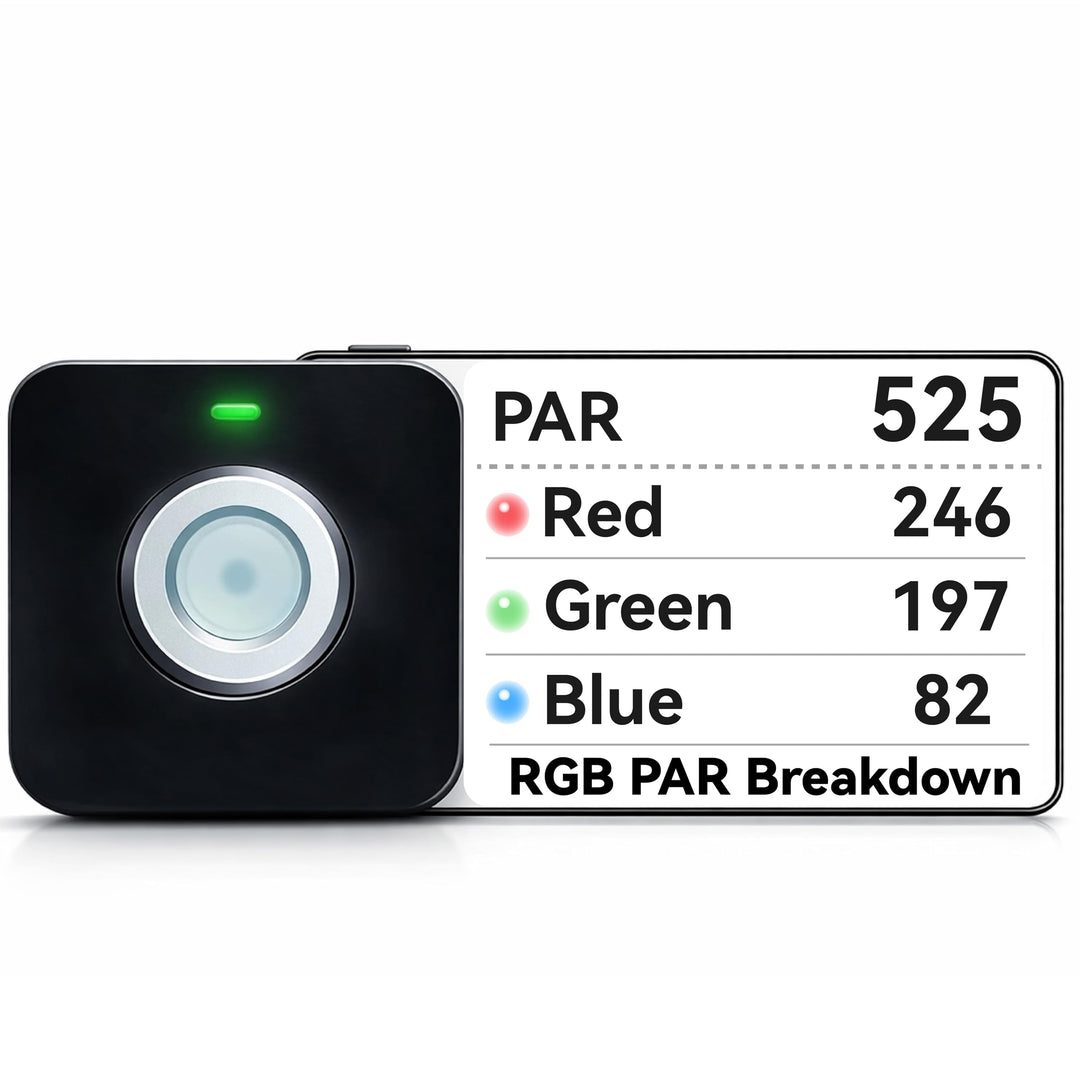 PAR-Messgerät PPFD RGB-Aufschlüsselung Bluetooth bis 6000 µmol