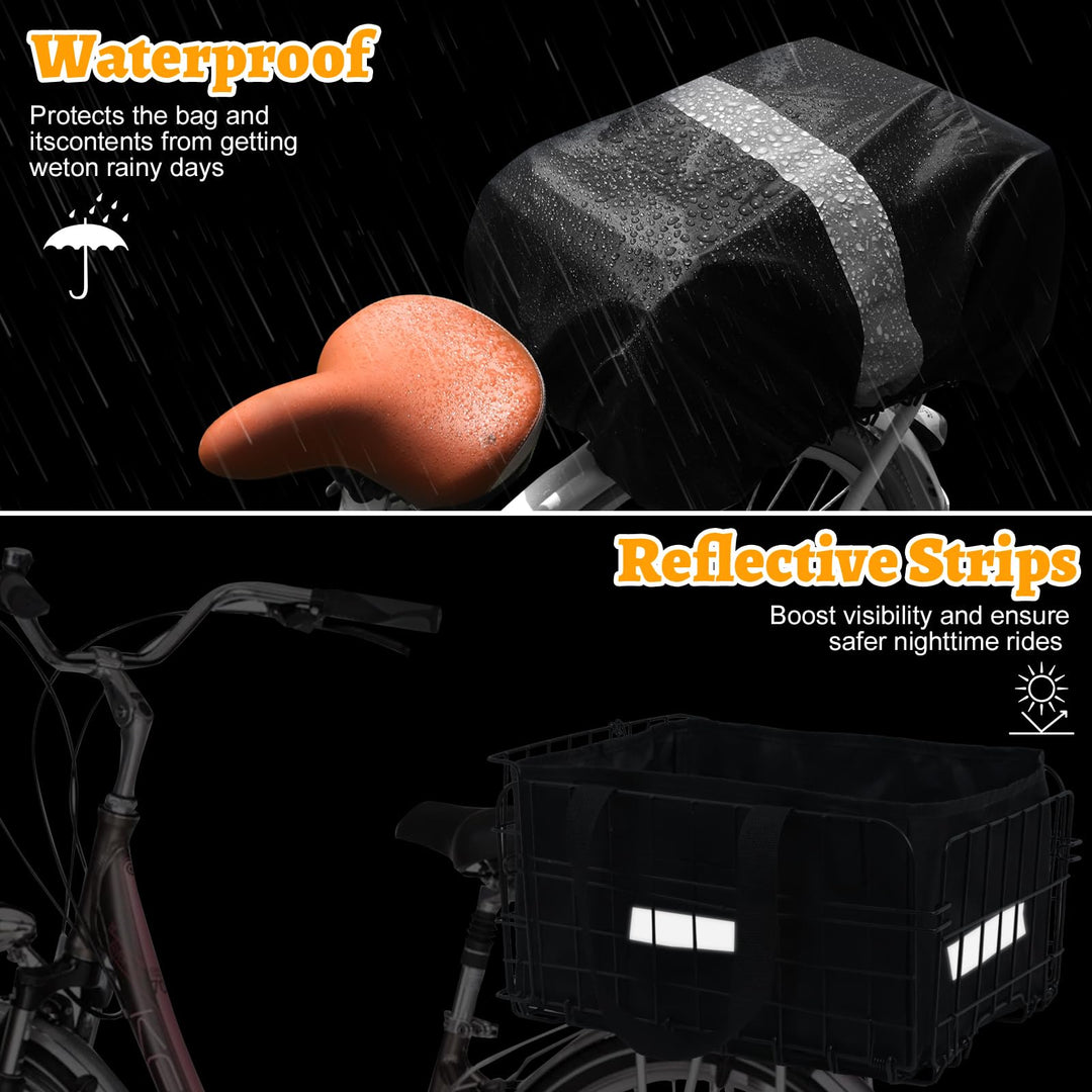 Fahrradkorb Gepäckträger hinten faltbar 40x28x22 cm schwarz - Bild 5