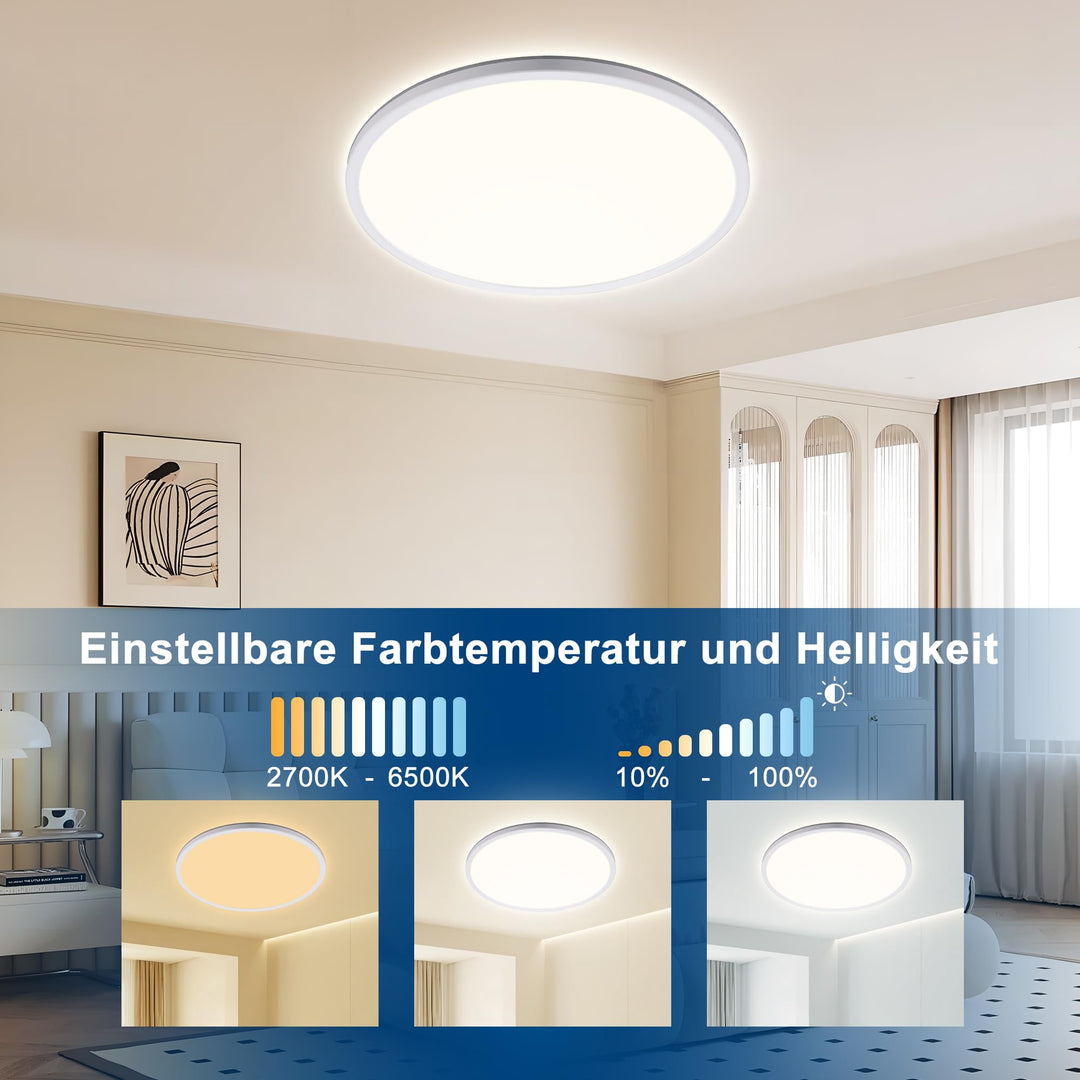 LED Deckenleuchte Dimmbar 45W IP44 mit Fernbedienung 2700K-6500K - Bild 3