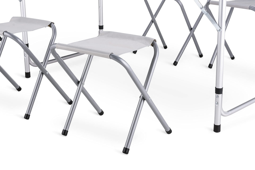 Camping Klapptisch-Set Aluminium 120x60 cm mit 4 Klappstühlen - Bild 8