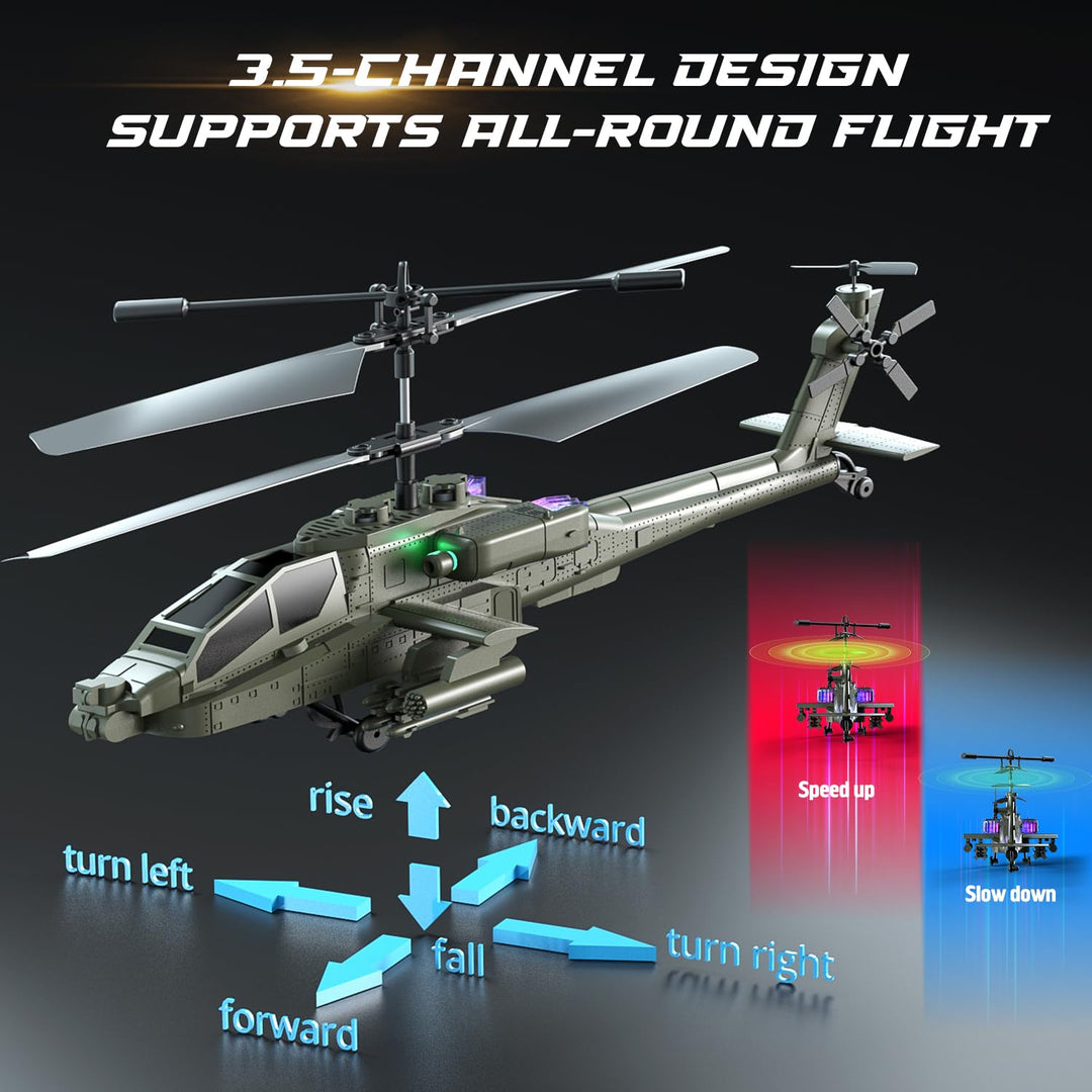 RC Hubschrauber 2.4GHz Military-Design mit 2 Akkus ab 8 Jahre - Bild 5
