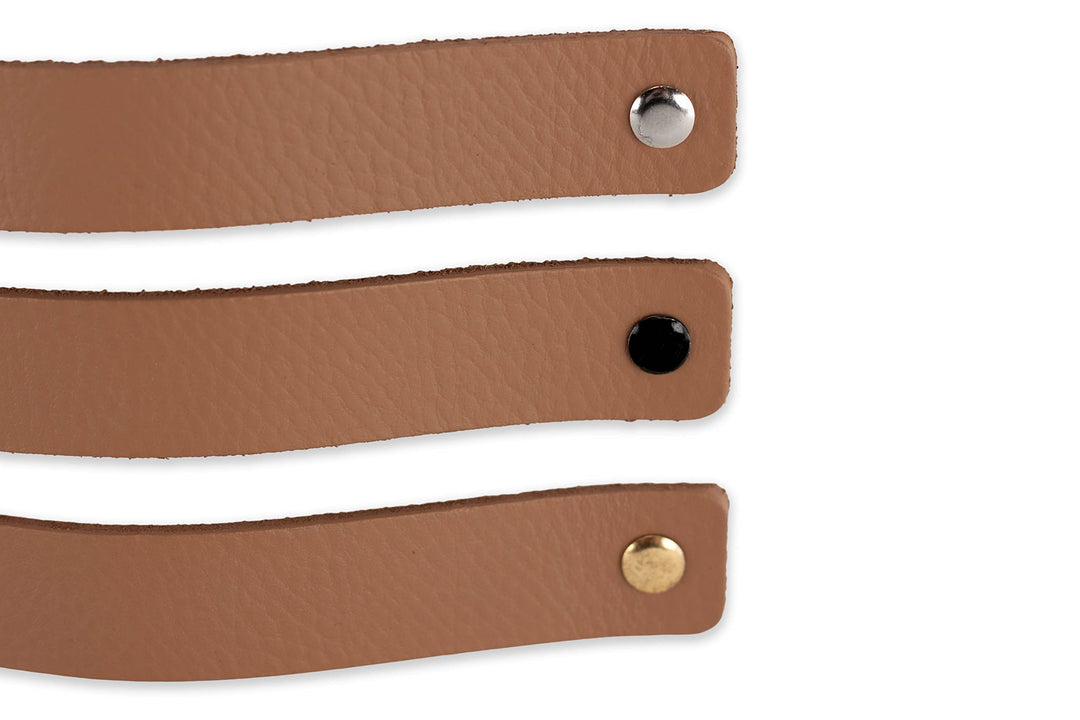 Möbelgriffe Leder Taupe 20 cm – 6er Set mit Schrauben - Bild 5