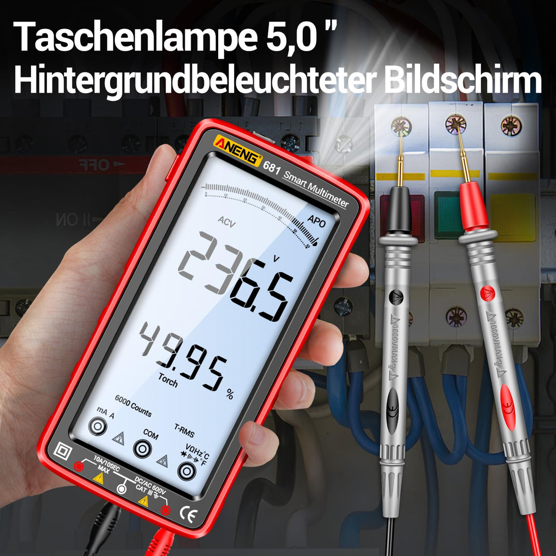 Digitales Multimeter wiederaufladbar USB-C 5-Zoll-Display Elektriker - Bild 4