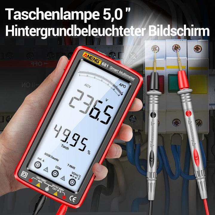 Digitales Multimeter wiederaufladbar USB-C 5-Zoll-Display Elektriker - Bild 4