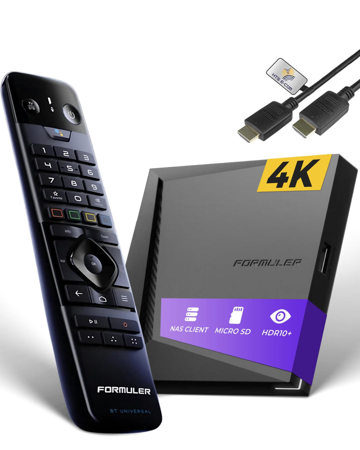Android TV Box 4K Ultra HD mit MYTVOnline3, Bluetooth-Fernbedienung