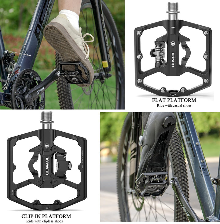 Klickpedale 2-in-1 mit breiter Plattform SPD-kompatibel MTB Gravel - Bild 2