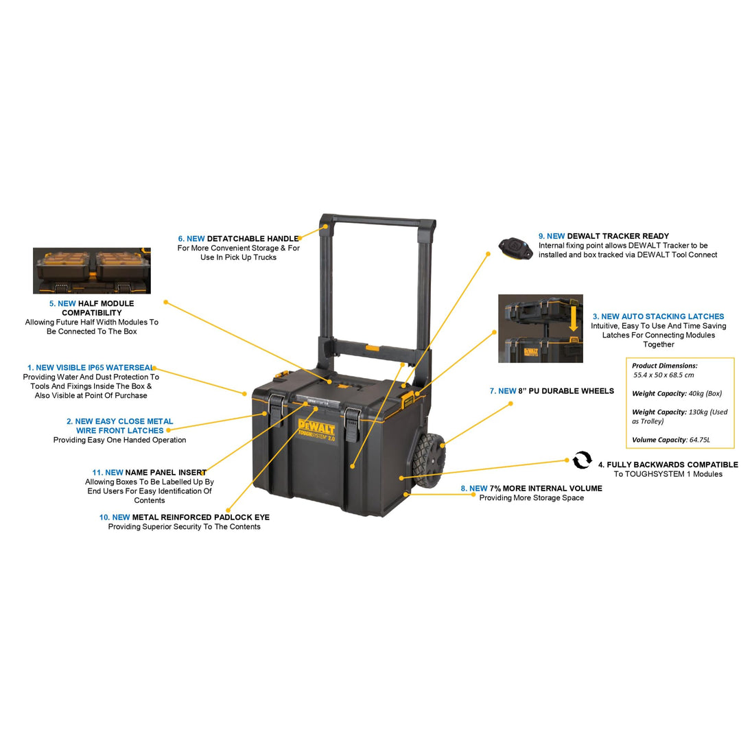 Werkzeugbox rollbar ToughSystem 2.0 IP65 70kg Traglast 64L - Bild 5