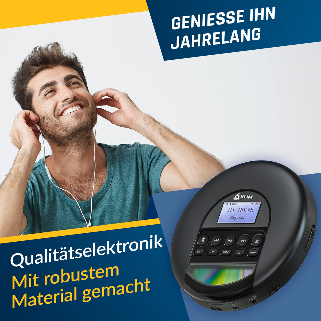 CD-Player Bluetooth tragbar mit FM-Radio und Kopfhörern - Bild 6