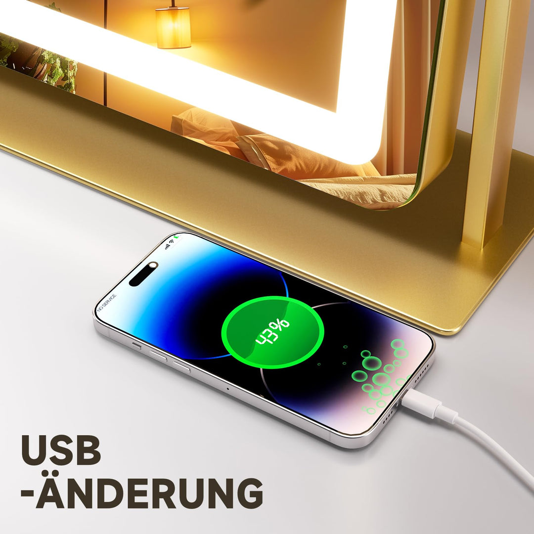 LED Schminkspiegel 80x55cm dimmbar 3 Farbmodi Touch-Steuerung - Bild 7