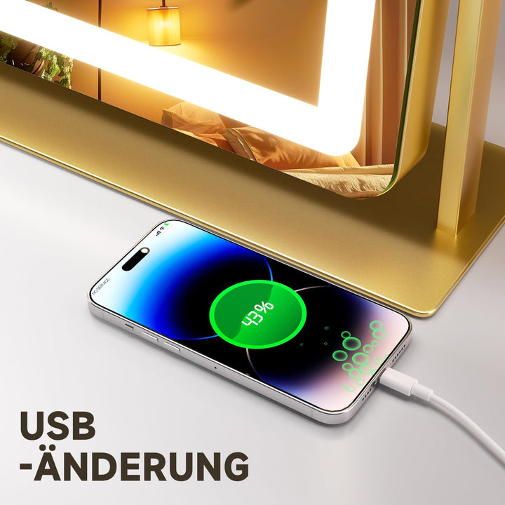 LED Schminkspiegel 80x55cm dimmbar 3 Farbmodi Touch-Steuerung - Bild 7