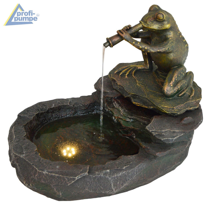 Gartenbrunnen Frosch mit LED-Beleuchtung 43x33x37 cm Indoor/Outdoor - Bild 4