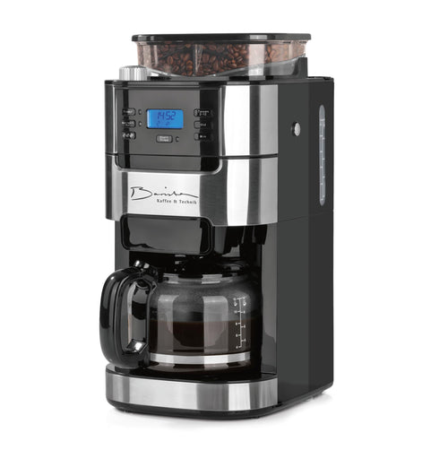 Filterkaffeemaschine mit Kegelmahlwerk Edelstahl 10 Tassen & Timer