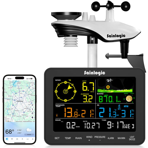 Wetterstation WLAN mit Regenmesser, KI-Vorhersage, 2 Jahre Datenspeicher
