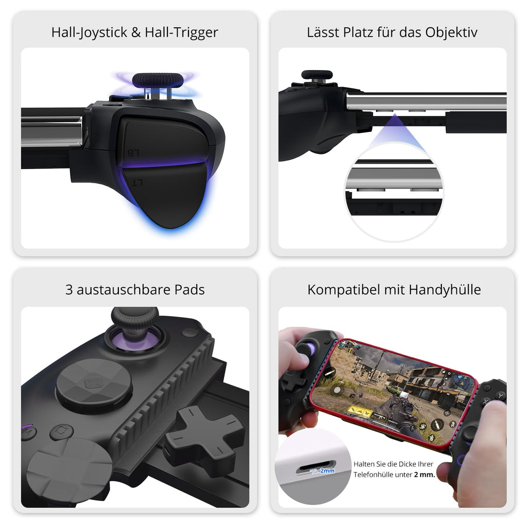 Mobile Gaming Controller Full-Size Bluetooth &amp; USB-C mit Hall-Effekt - Bild 8