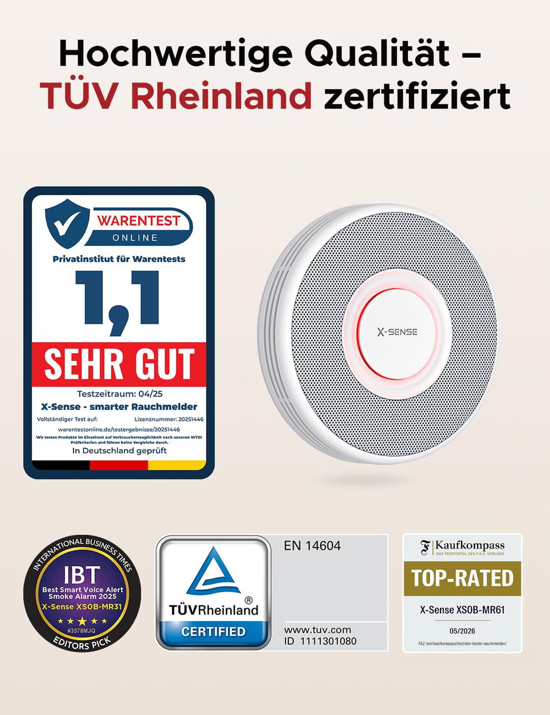 Rauchmelder WLAN mit Sprachausgabe 17 Standorte vernetzt, 3 Stück - Bild 2