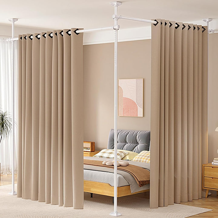 Raumteiler Gardinenstange freistehend höhenverstellbar 227–312 cm