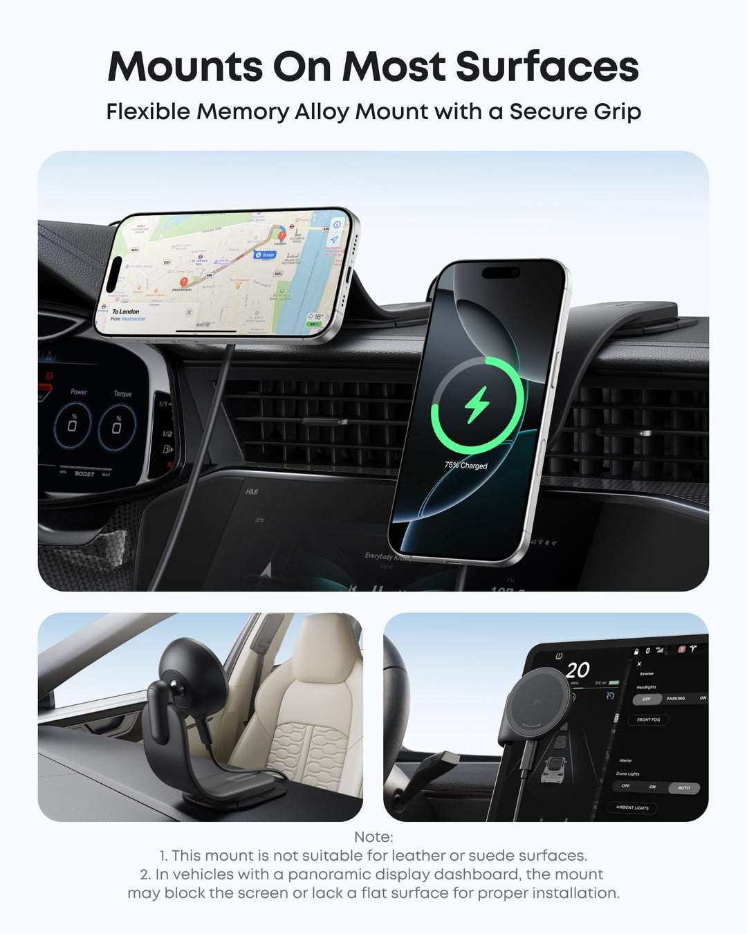 Kabelloses Kfz-Ladegerät Qi2 15W 360° schwenkbar für iPhone 12–16 - Bild 3