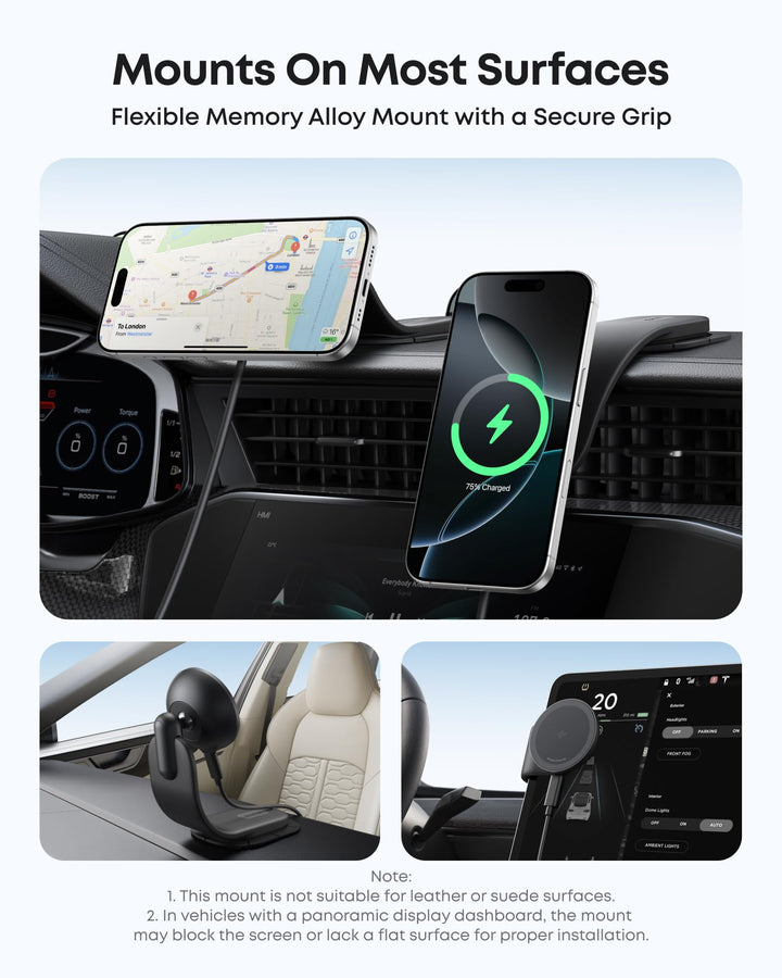 Kabelloses Kfz-Ladegerät Qi2 15W 360° schwenkbar für iPhone 12–16 - Bild 3