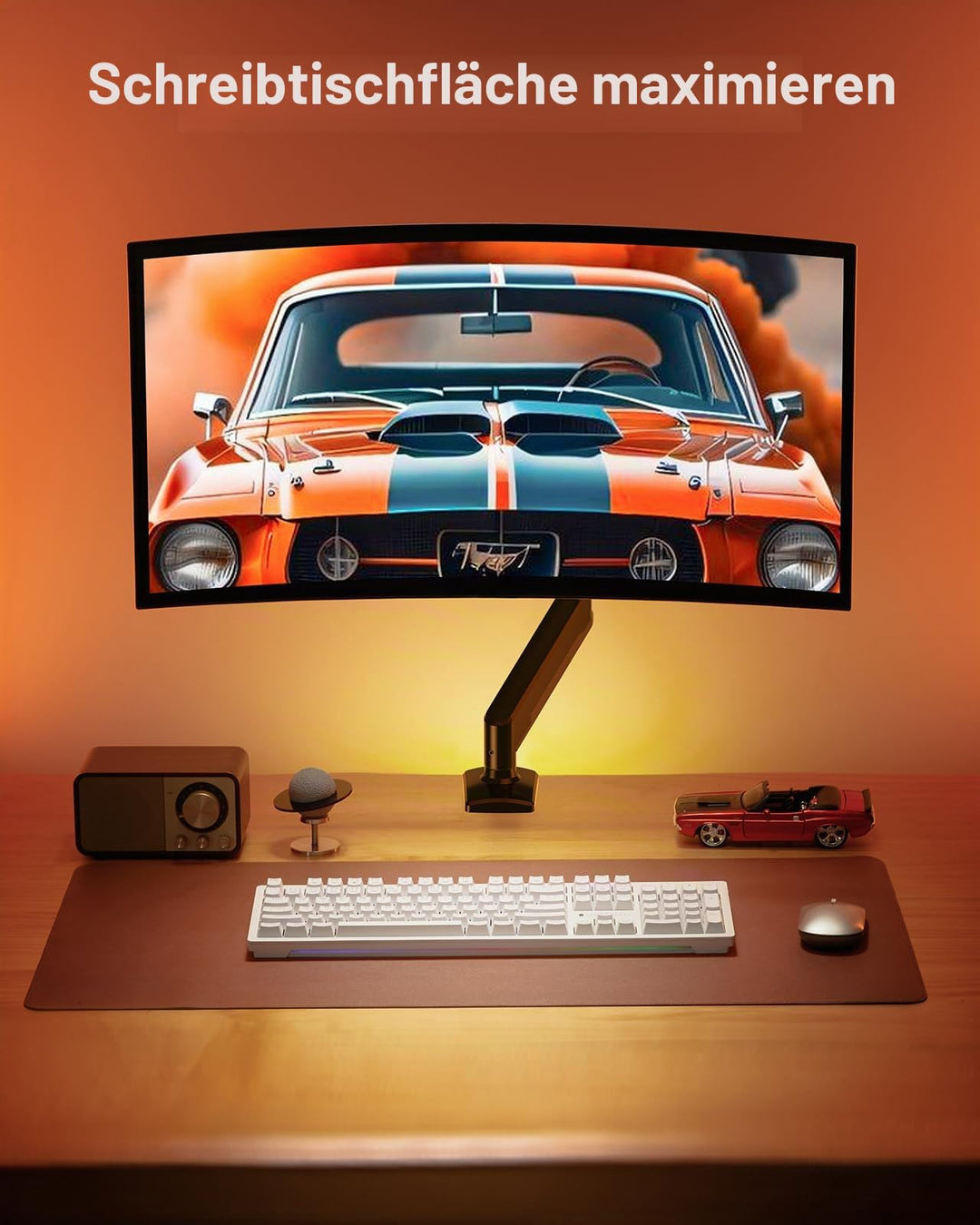 Monitorarm 13-34 Zoll Aluminium VESA 75/100 bis 10 kg höhenverstellbar - Bild 6