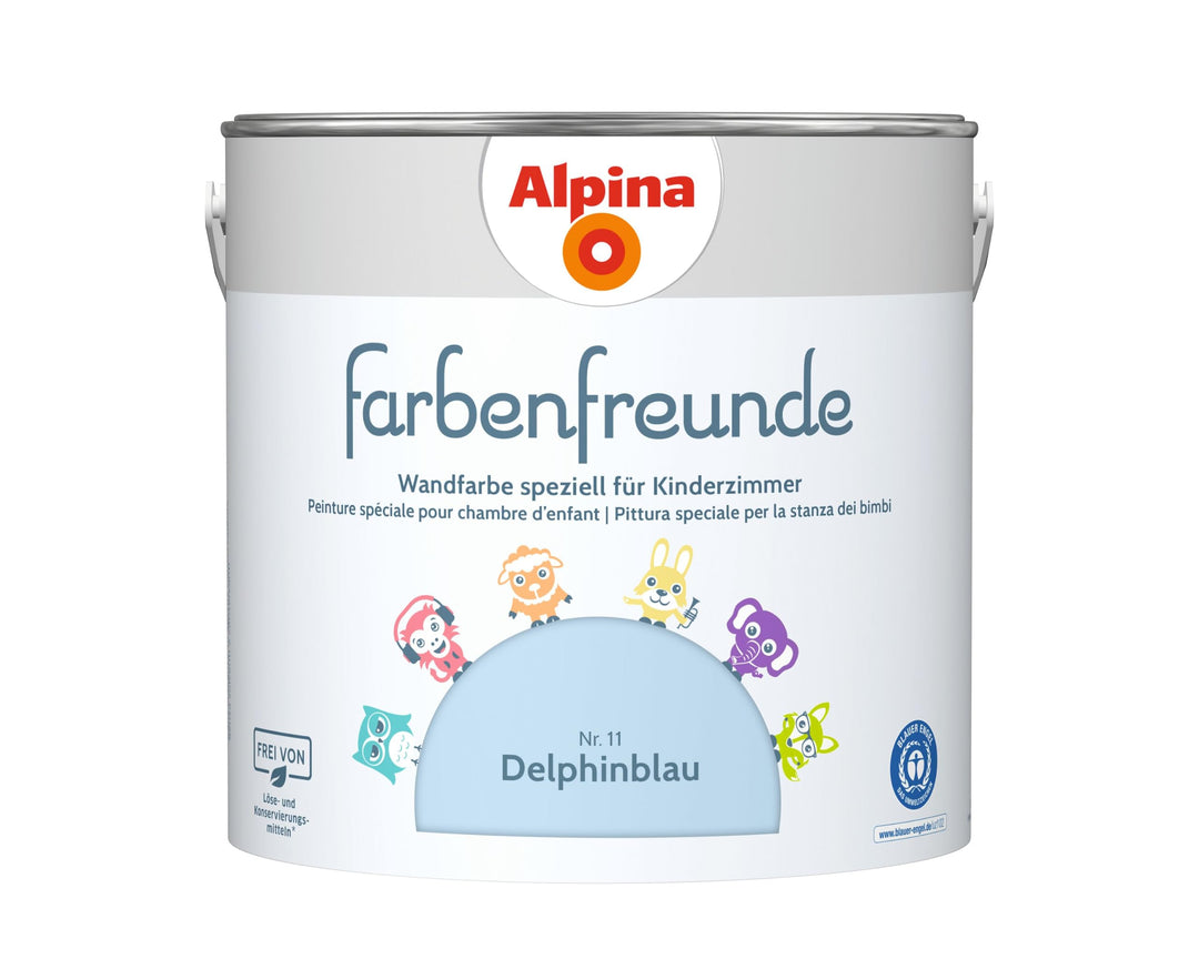 Kinderzimmer Wandfarbe Delphinblau 2,5 L – ca. 20–25 m²