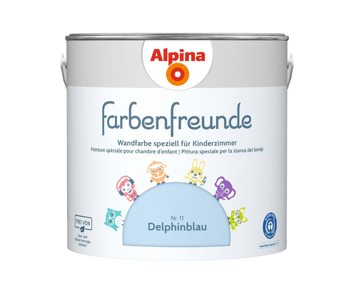Kinderzimmer Wandfarbe Delphinblau 2,5 L – ca. 20–25 m²