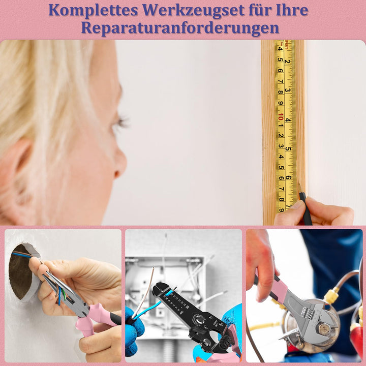 Werkzeugkoffer gefüllt 281-teilig mit Steckschlüssel und Zangen Rosa - Bild 7