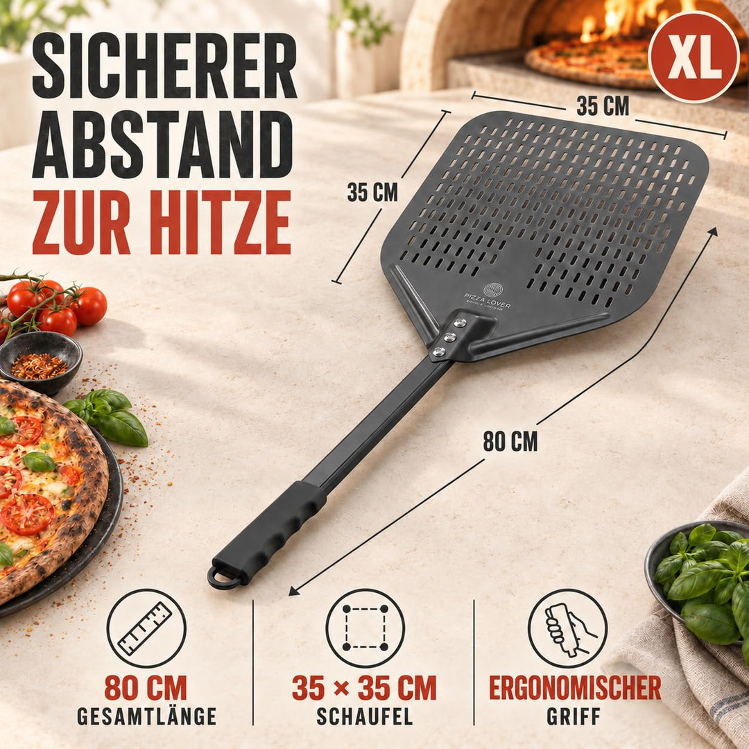 Pizzaschieber perforiert 35x35 cm harteloxiertes Aluminium Antihaft - Bild 5