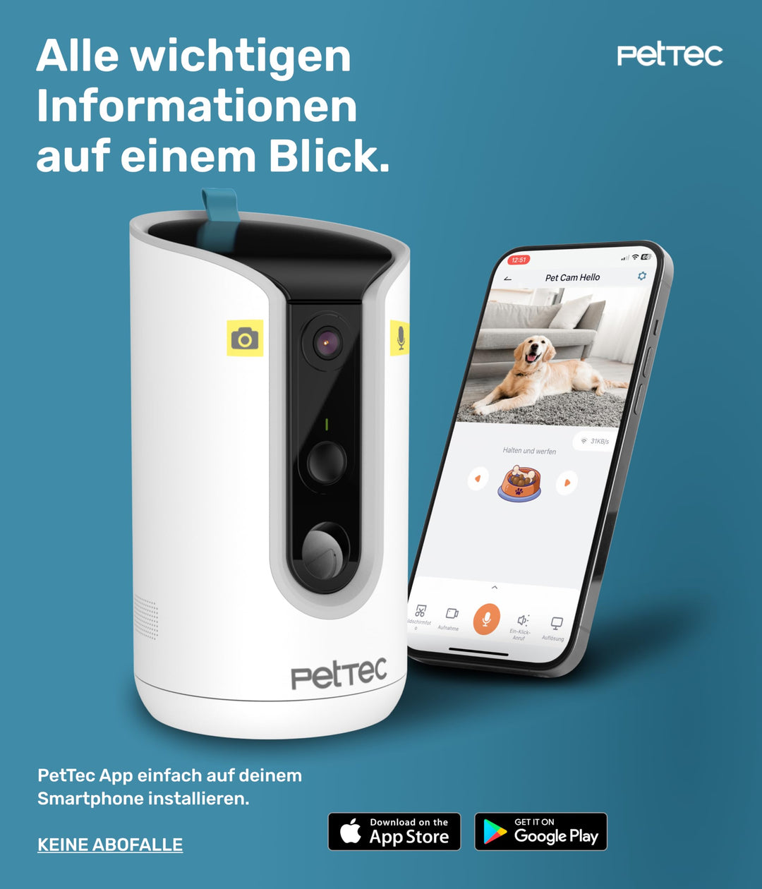 Haustierkamera 360° mit Futterspender und Leckerliauswurf App-gesteuert - Bild 7