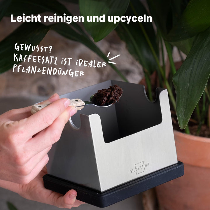 Abklopfbehälter Siebträger Edelstahl mit Tamperstation 3-teilig - Bild 7