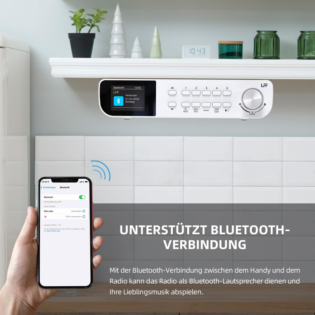 Unterbauradio DAB+ FM Bluetooth Farbdisplay Küche 25x16cm - Bild 3