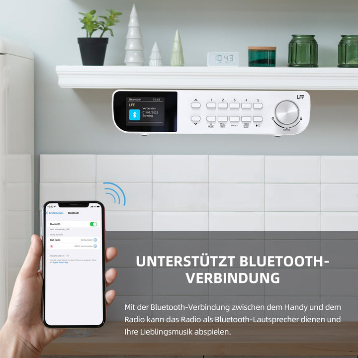 Unterbauradio DAB+ FM Bluetooth Farbdisplay Küche 25x16cm - Bild 3