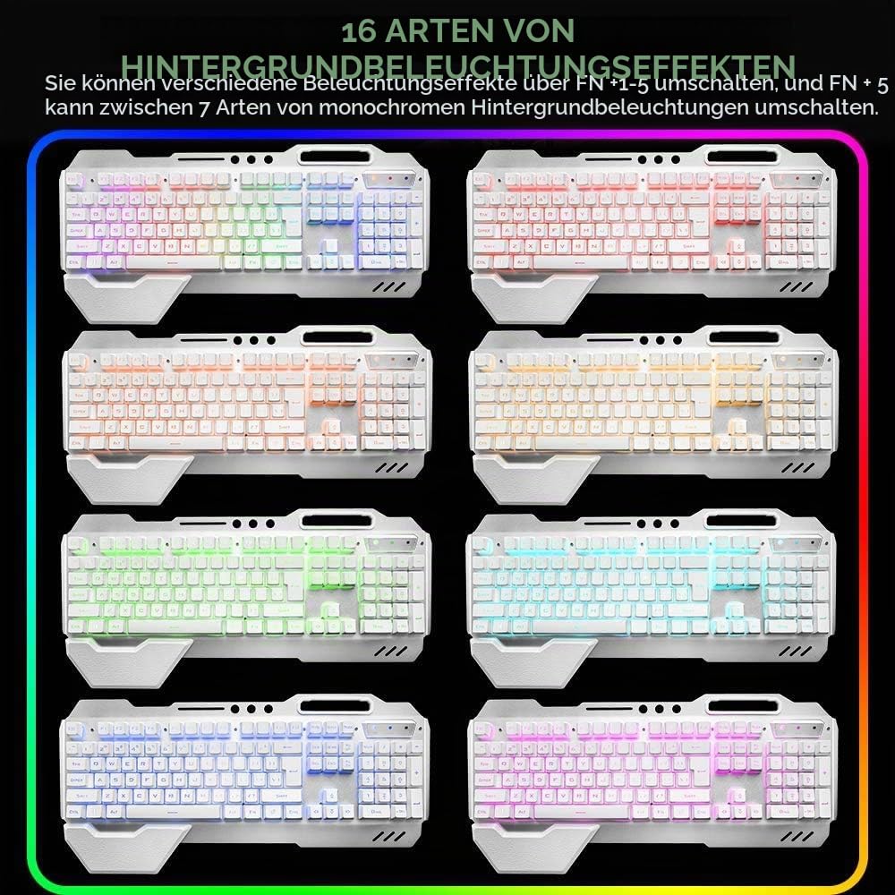 Gaming Tastatur und Maus kabellos RGB beleuchtet wiederaufladbar - Bild 2