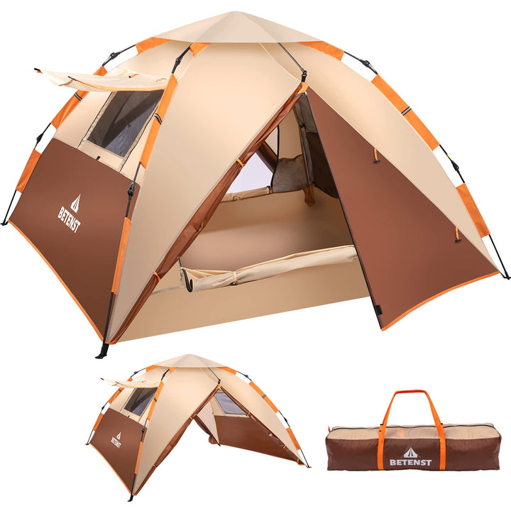 Pop-Up-Zelt 3 Personen Doppelwandig 190T Polyester 3000mm Wassersäule
