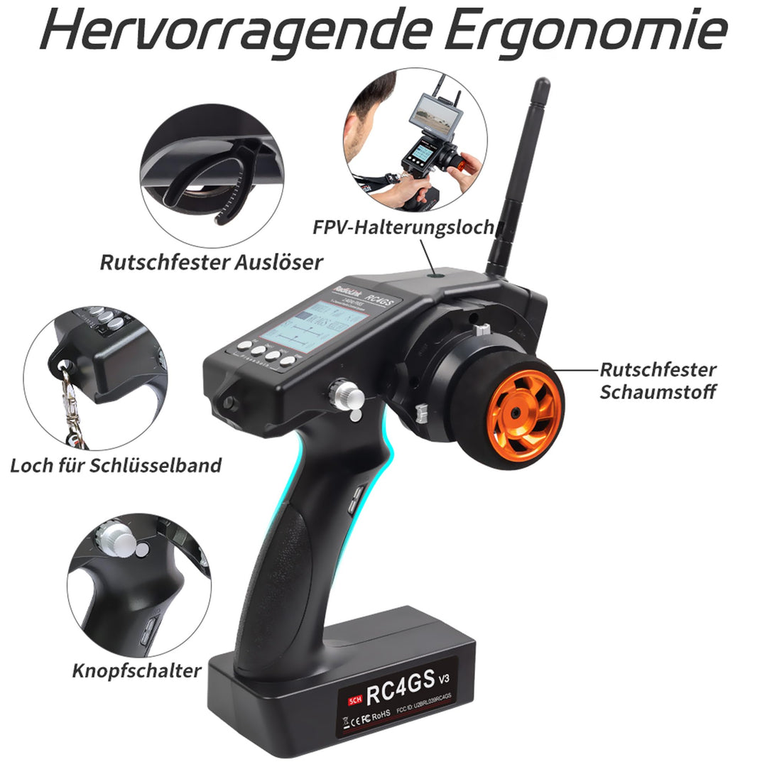 RC Fernsteuerung 5-Kanal 2.4GHz mit Gyro-Empfänger für Crawler &amp; Drift - Bild 3