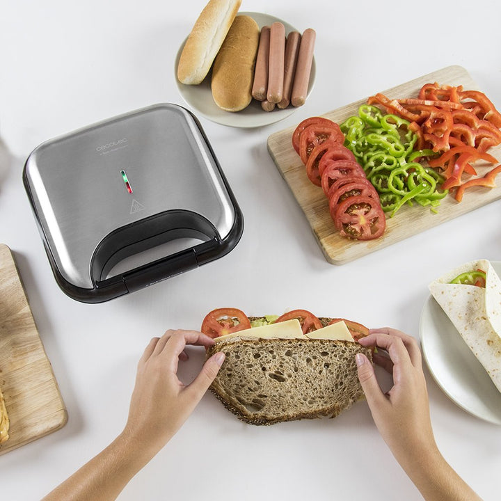 Sandwichmaker 2 Sandwiches RockStone-Antihaft Grillplatten 750 W - Bild 6