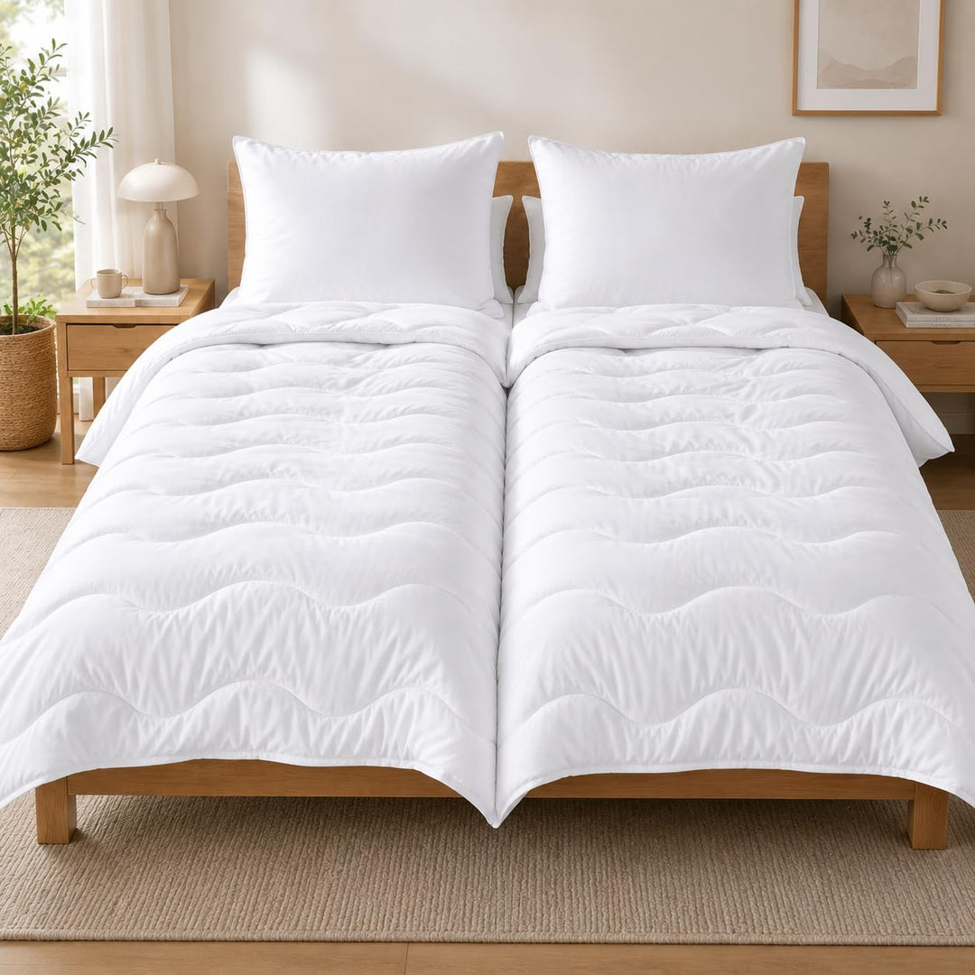 Bettdecken-Set 4-teilig 135x200 cm Mikrofaser Öko-Tex Ganzjahr