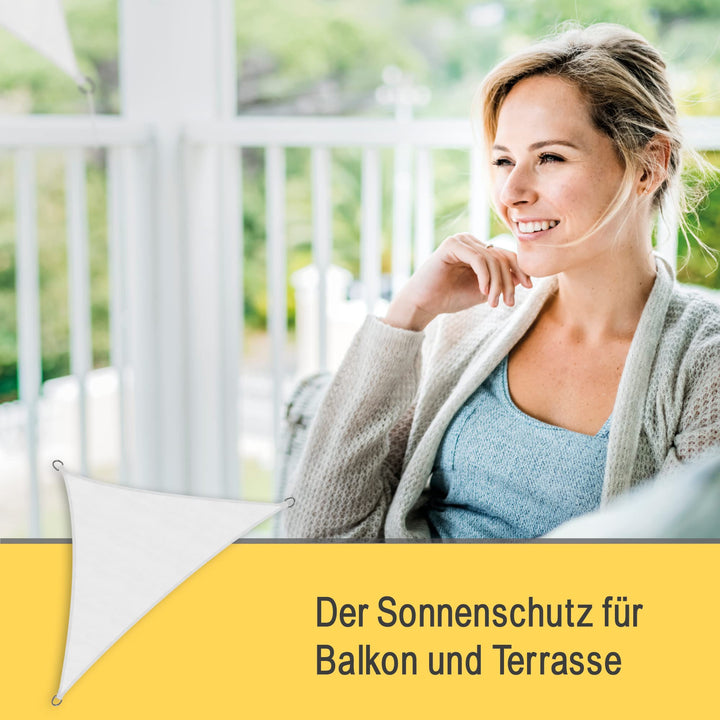 Sonnensegel Dreieck wasserdicht UV-Schutz Terrasse Balkon Garten weiss - Bild 9
