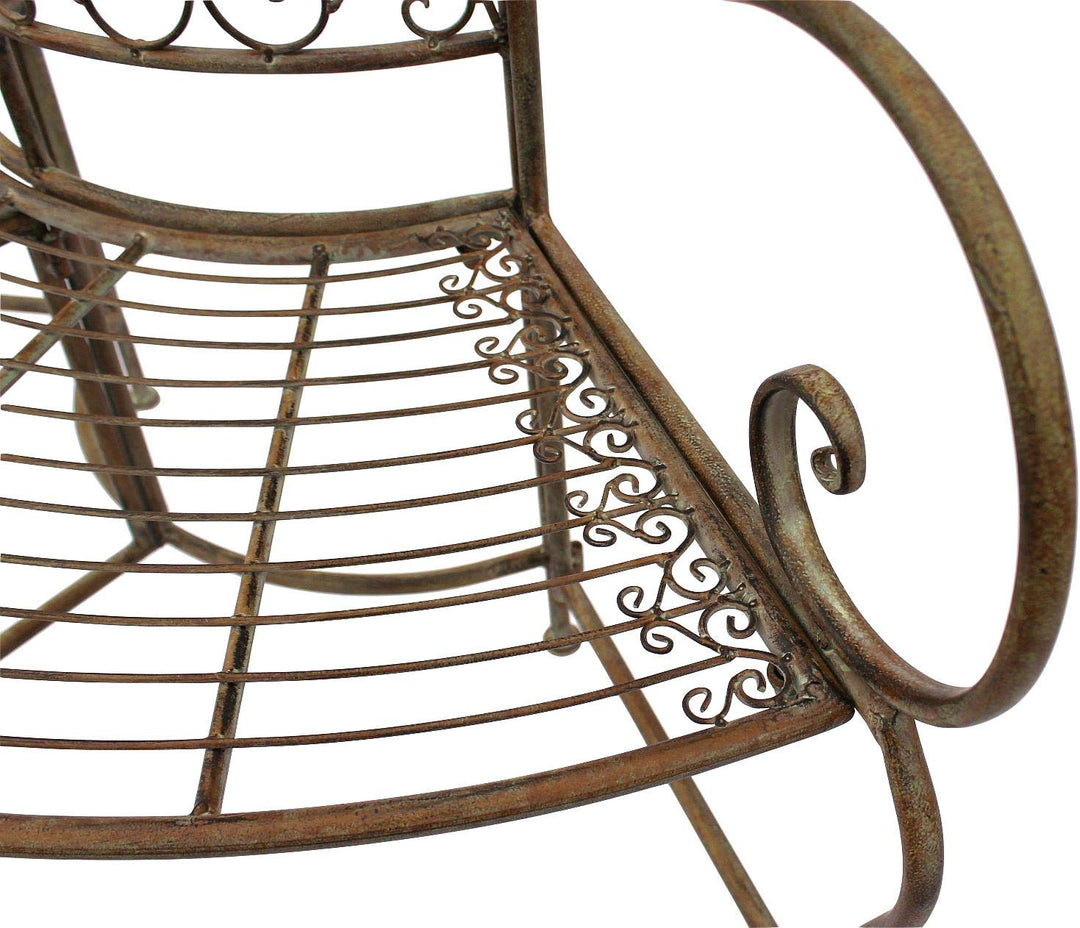 Baumbank Metall halbrund 135 cm 3-Sitzer Antik-Look wetterfest - Bild 6