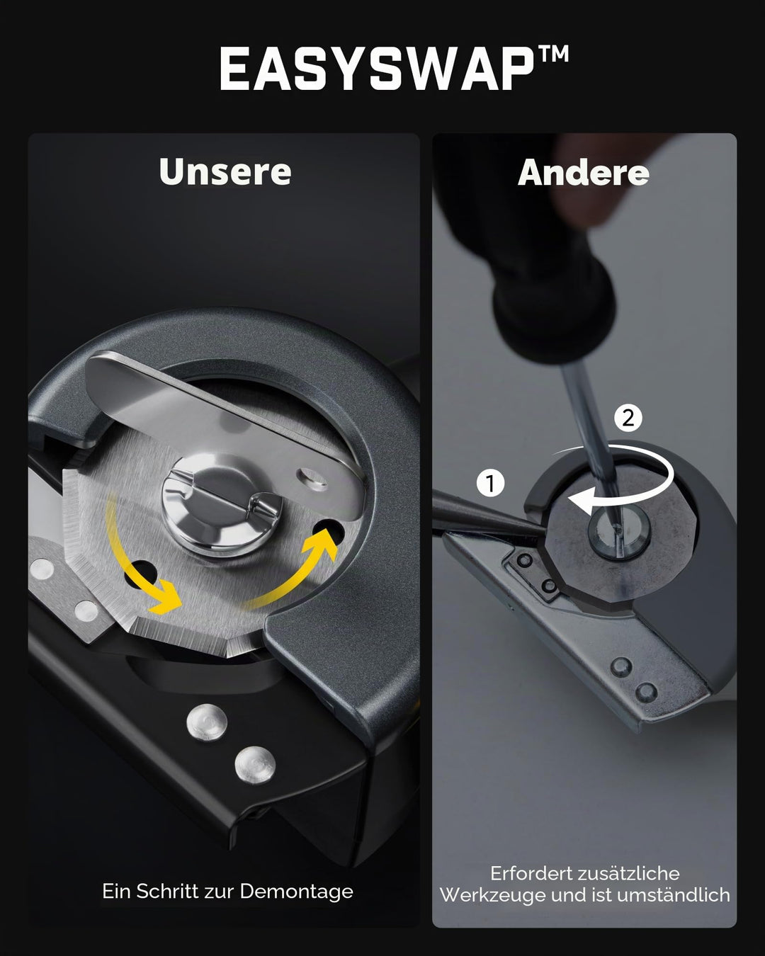 Elektrische Schere mit LED-Display 3 Geschwindigkeiten Akku - Bild 4