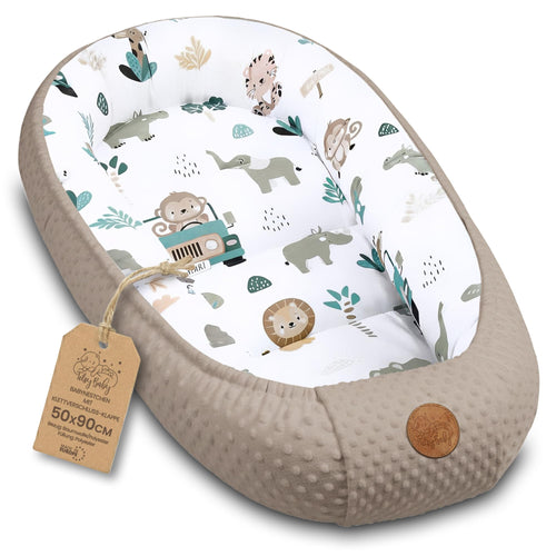 Babynestchen Minky weich für Kinderbett Stubenwagen Reisen Khaki