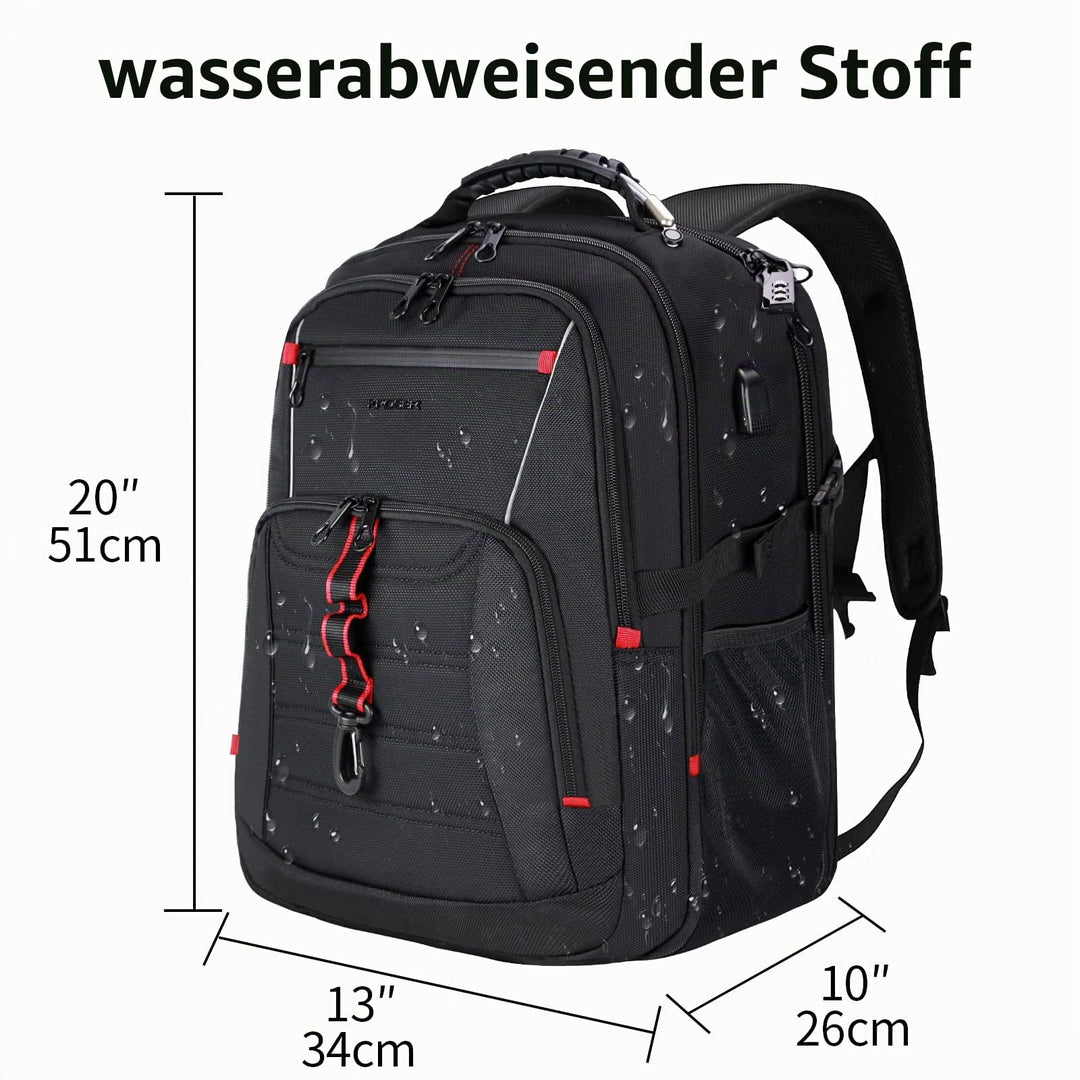 Laptop Rucksack 18.4 Zoll wasserdicht mit USB-Ladeanschluss &amp; RFID - Bild 2