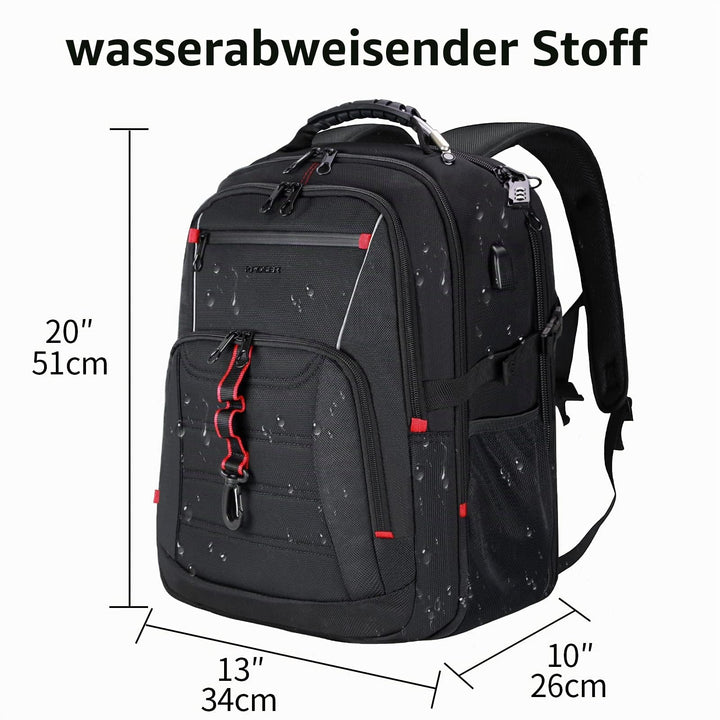 Laptop Rucksack 18.4 Zoll wasserdicht mit USB-Ladeanschluss &amp; RFID - Bild 2
