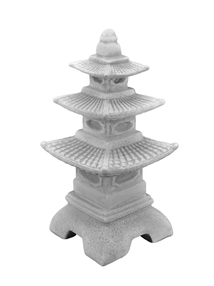 Japanische Steinlaterne Pagode Steinguss 47 cm frostsicher Grau