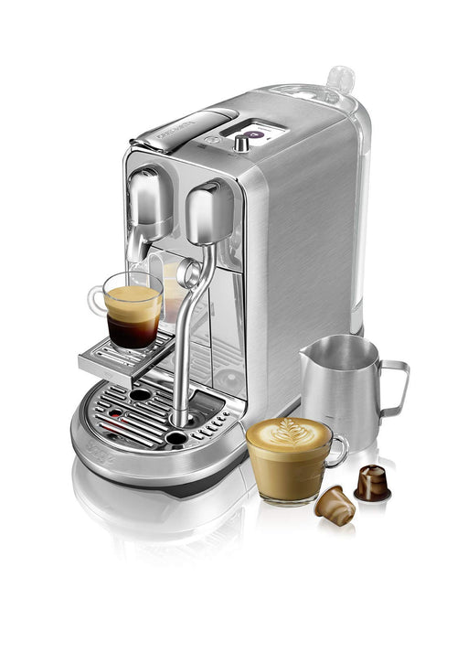 Nespresso Kapselmaschine Edelstahl mit Dampfdüse & TFT-Display