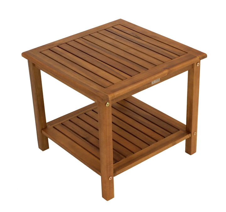 Beistelltisch Akazienholz geölt 50x50x45cm mit Ablage