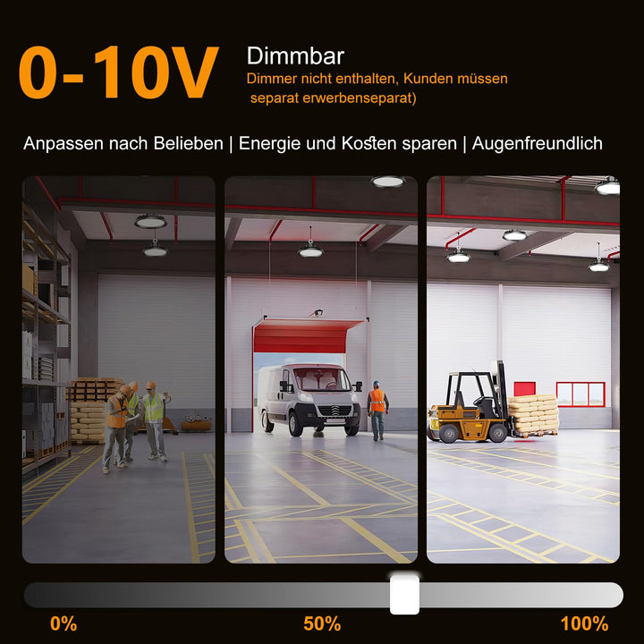 UFO LED Hallenleuchte 150W 25500lm dimmbar 6000K IP65 - Bild 4