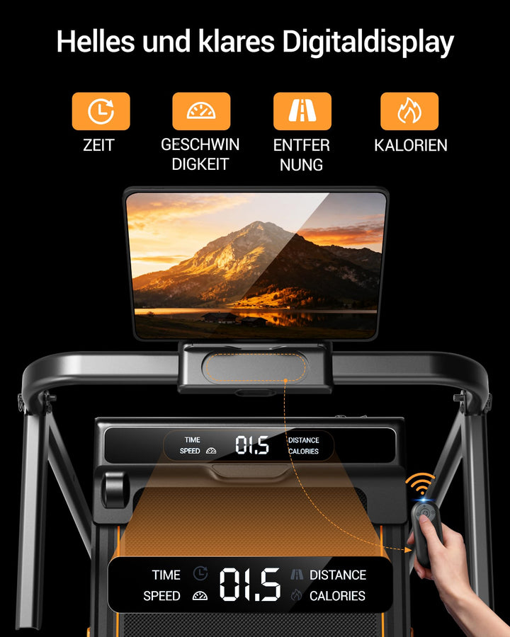 Laufband klappbar mit 16% Steigung bürstenloser 3 PS Motor - Bild 2