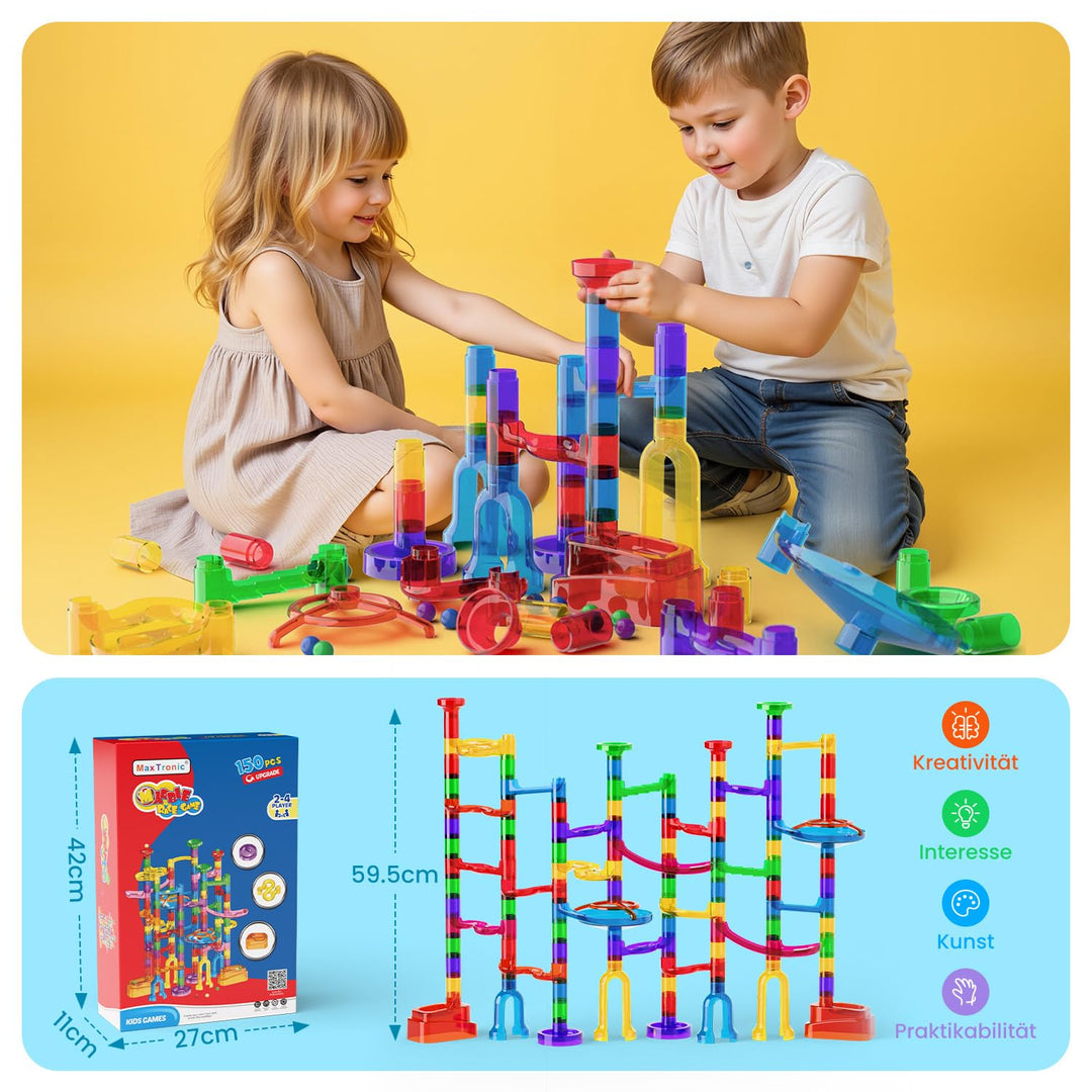 Kugelbahn Set 150 Teile transparent ABS für Kinder ab 6 Jahren - Bild 4